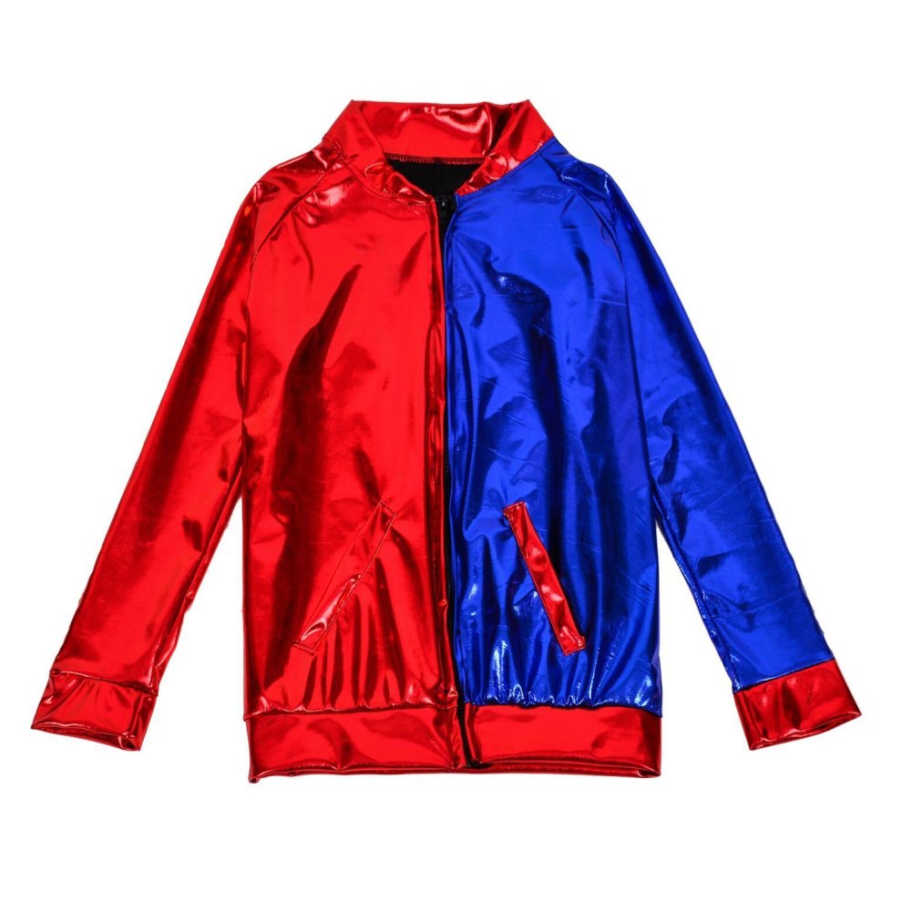 BLOUSON BOMBER ROUGE BLEU HARLEY QUINN