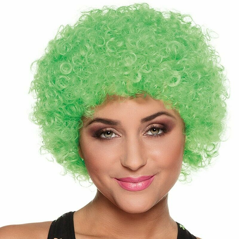 perruque pop vert fluo