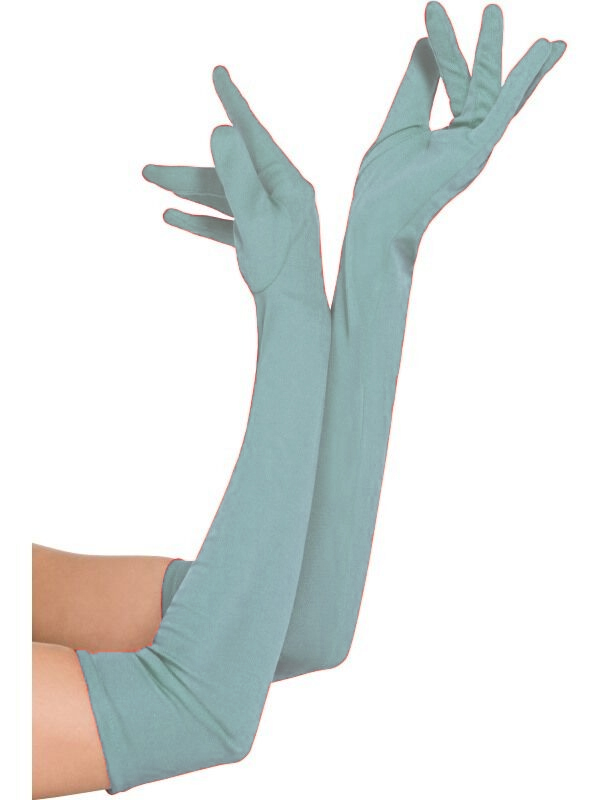 gants coton 60 cm bleu ciel