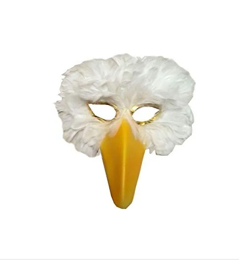 masque oiseau plumes blanches 1