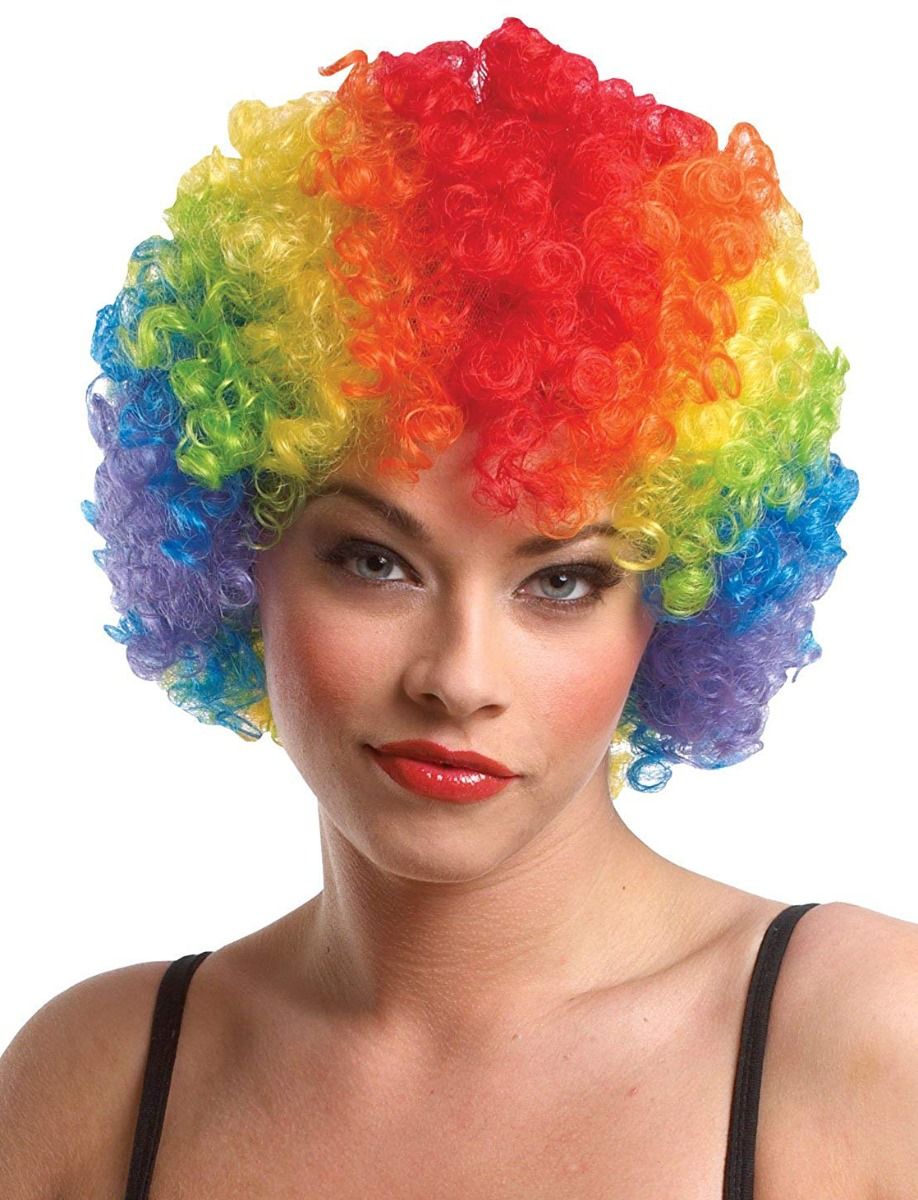 peruque clown multicolore