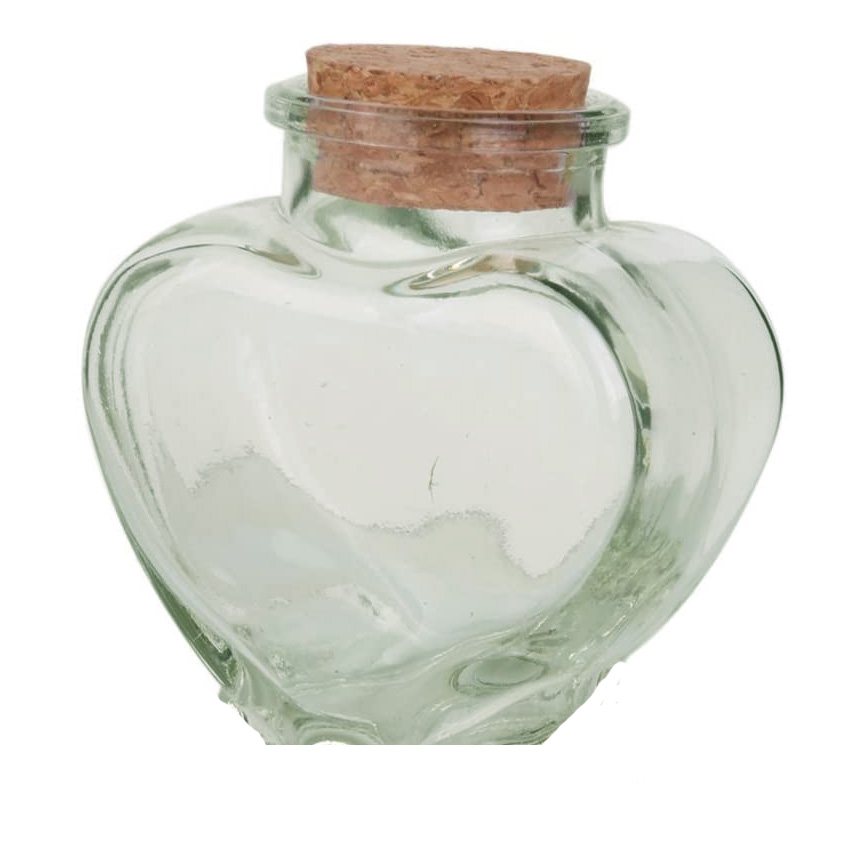 Pot dragées coeur en verre - Boite à Dragées original