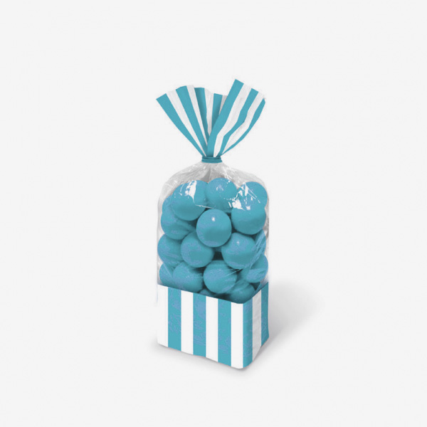 10 sachets bonbons rayures bleues - Candy Bar 