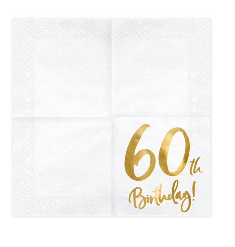 serviettes papier 60 ans or 2
