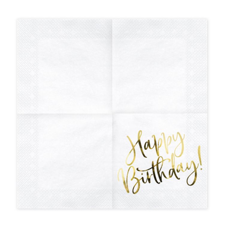 serviettes papier happy birthday or 2