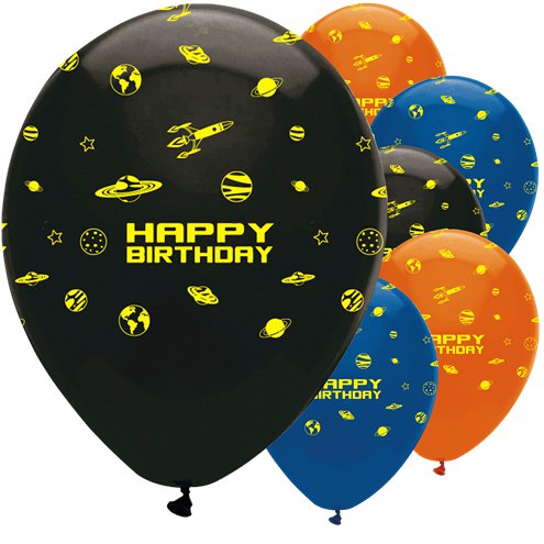 6 ballons latex space blast