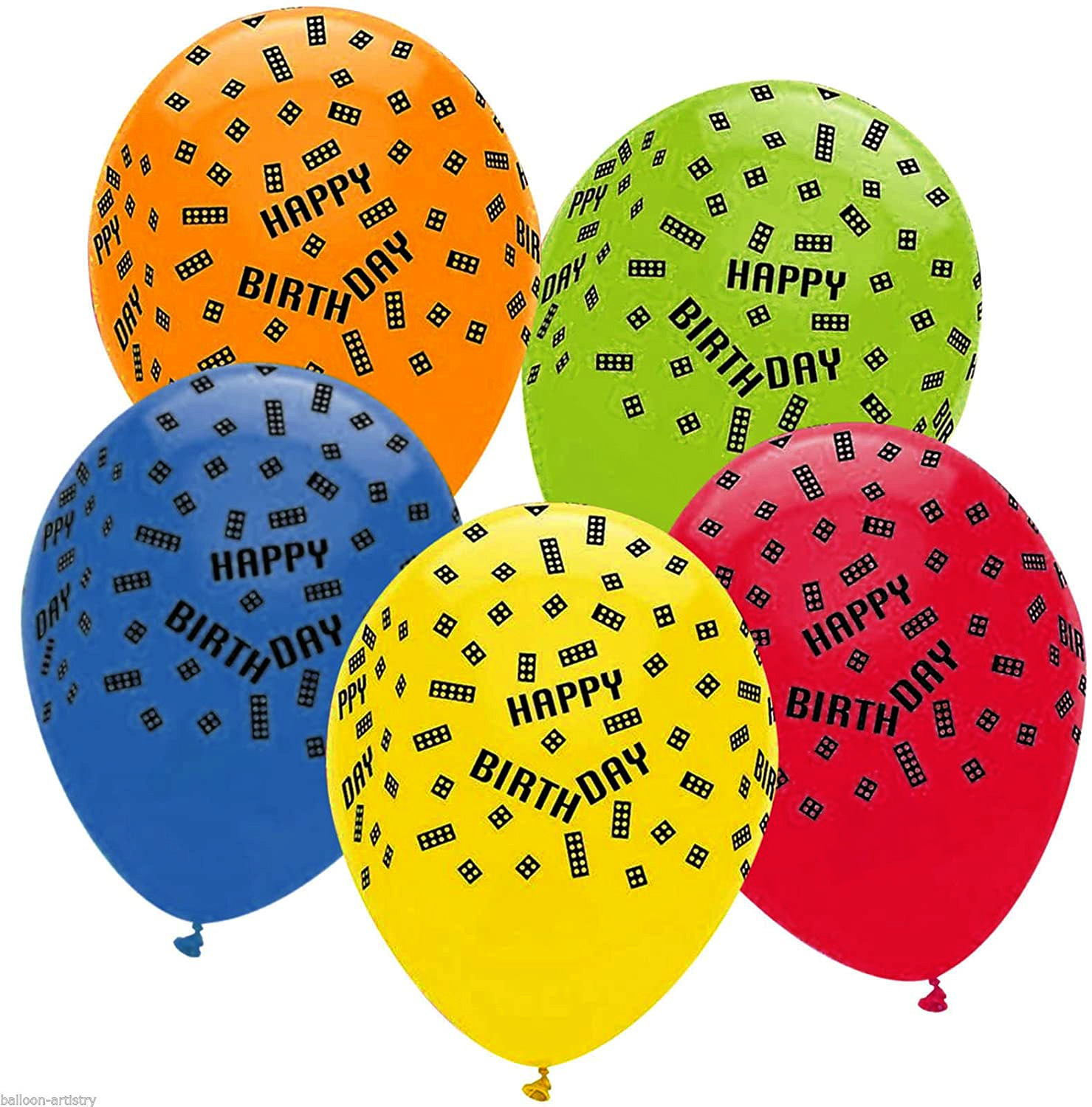 6 ballons latex lego happy birthday