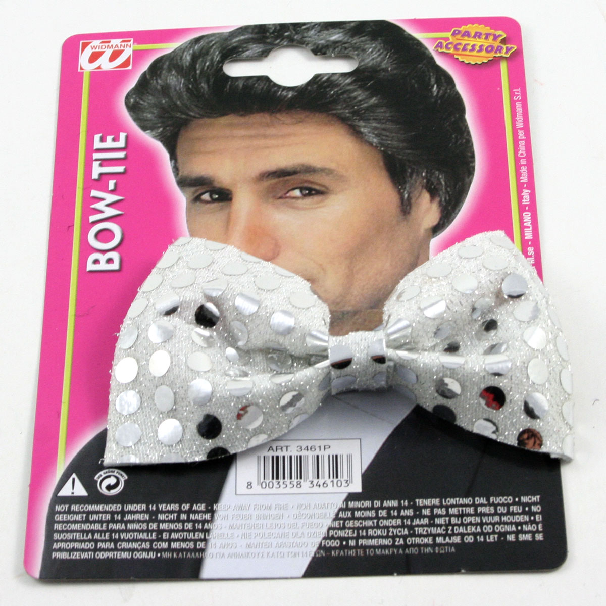 noeud papillon paillettes argent