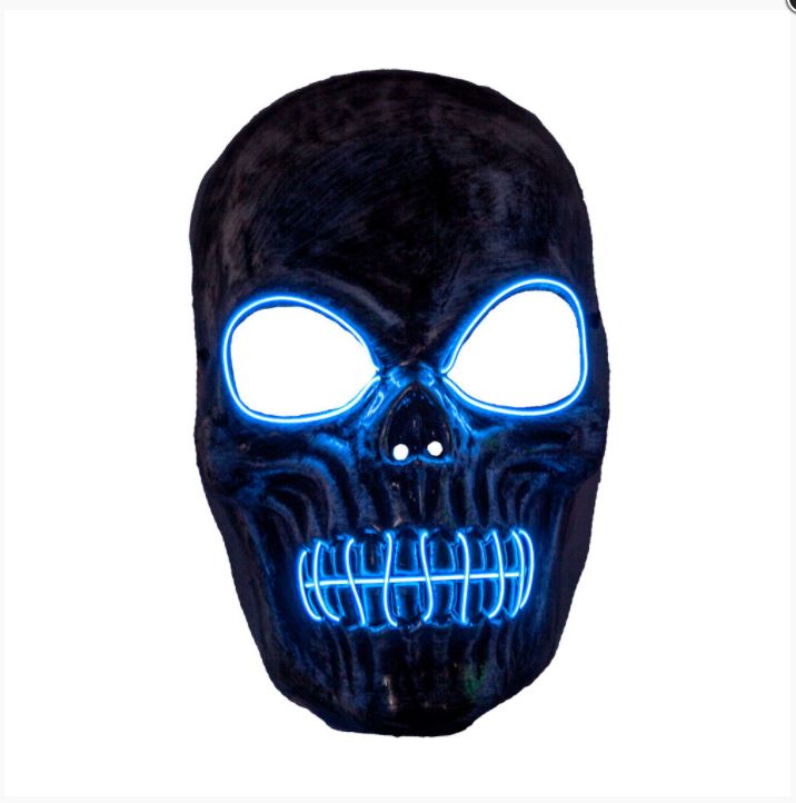 masque squelette leds bleues