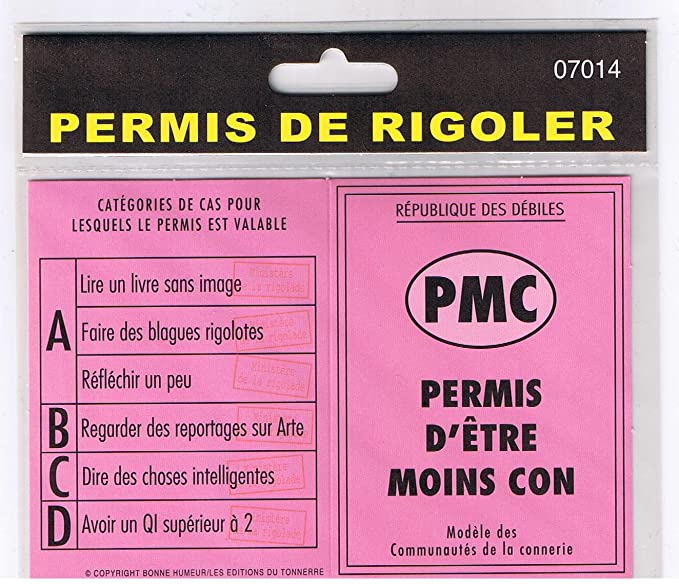 permis rigolo etre moins con