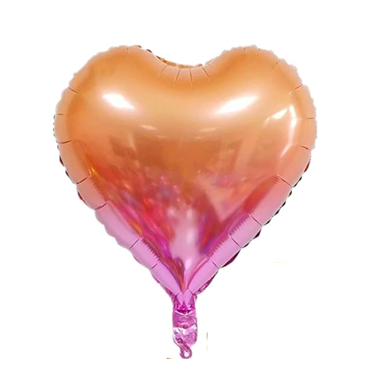 ballon coeur aluminium rose degrade