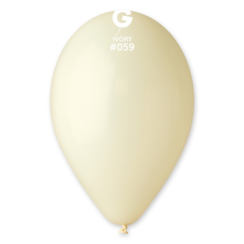 50 ballons latex 30 cm pastel ivoire gemar