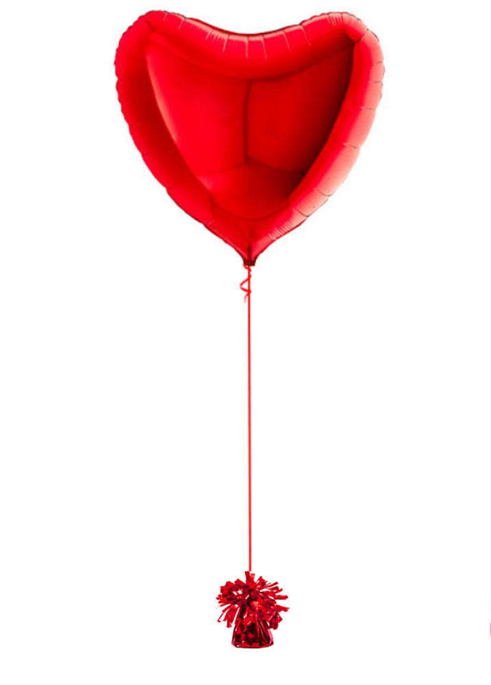 Ballon XXL coeur rouge gonflé à l'hélium - Ballons et Bouquets gonflés à l' hélium 