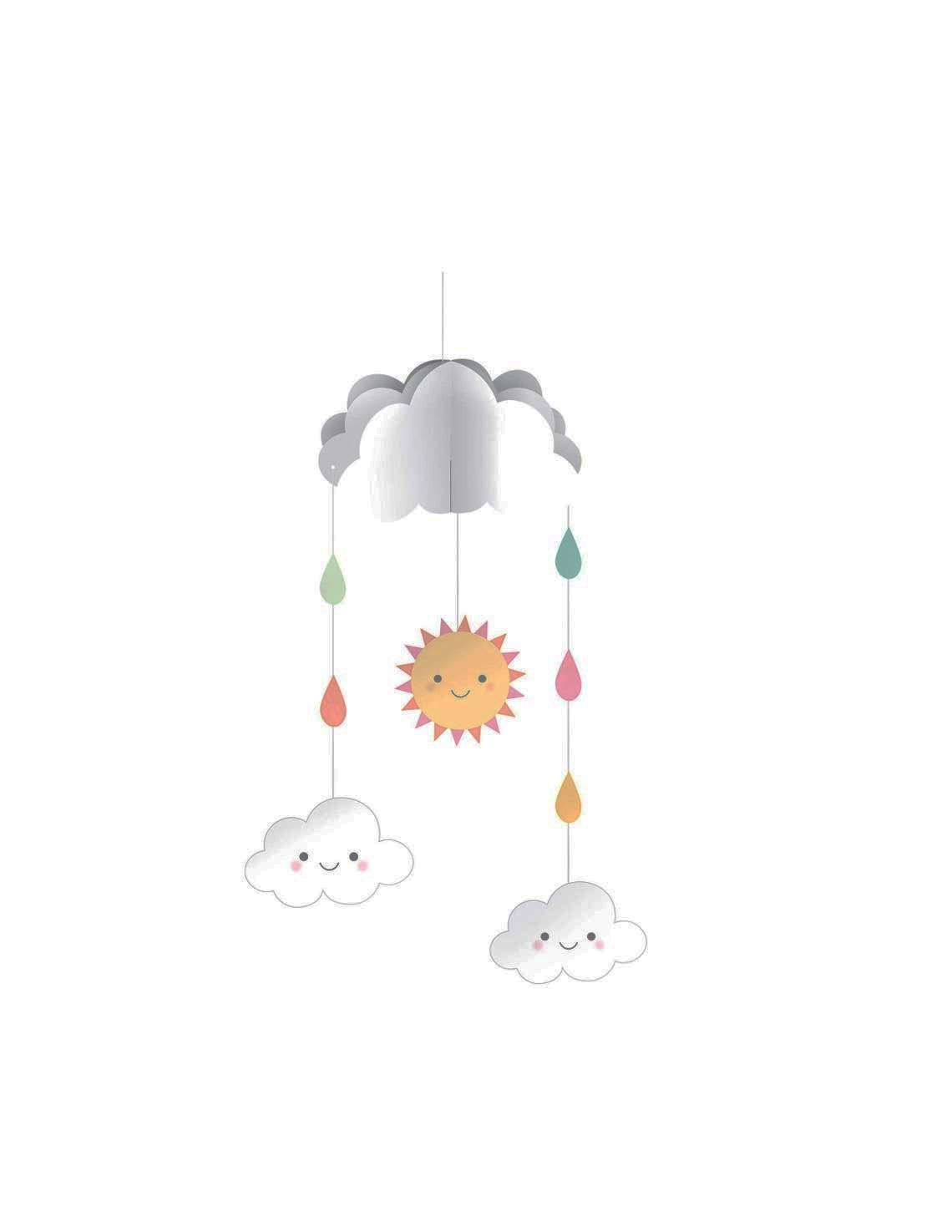 decoration suspension baby shower nuage