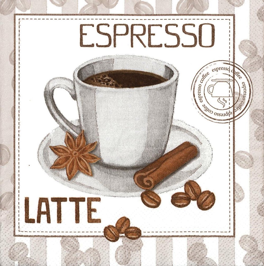 20 SERVIETTES CAPPUCINO ESPRESSO 1