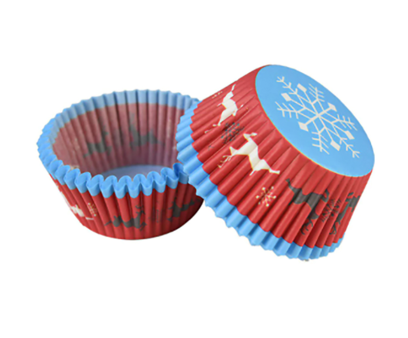 Caissettes à cupcakes bleues et rouges 100 pièces Ibili 