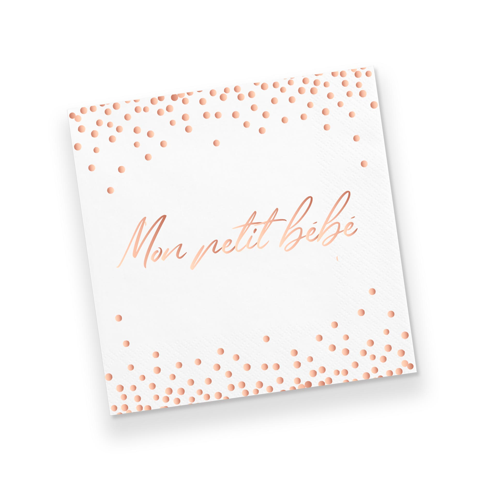 12 serviettes baby shower rose gold