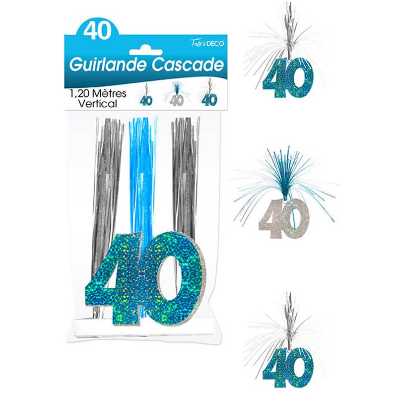 guirlande cascade blu et argnet 40 ans