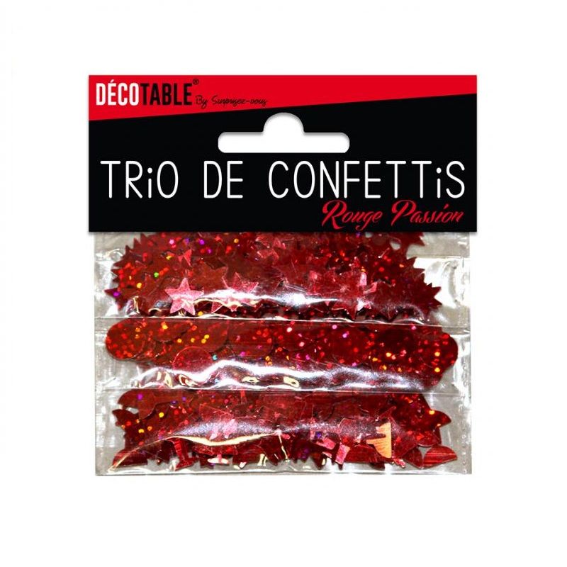 trio confettis rouges