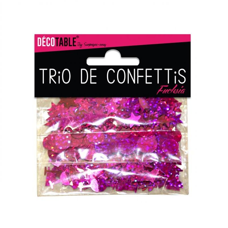 trio confettis rose fuchsia