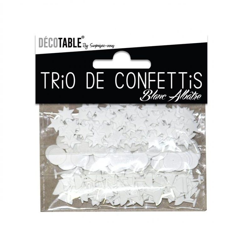 trio de confettis blancs