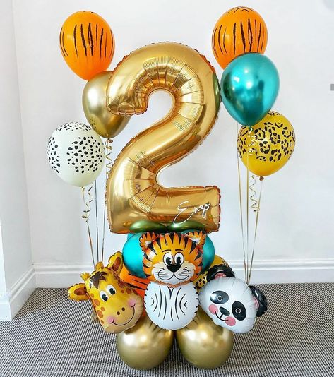 bouquet ballons chiffre 2 aluminium or