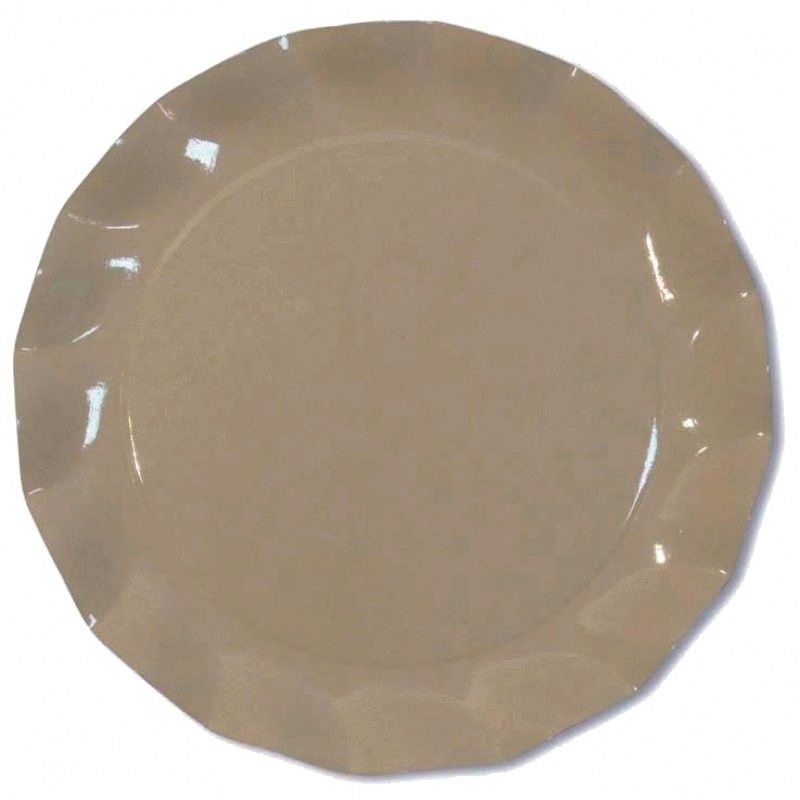 10 assiettes 32 cm carton taupe