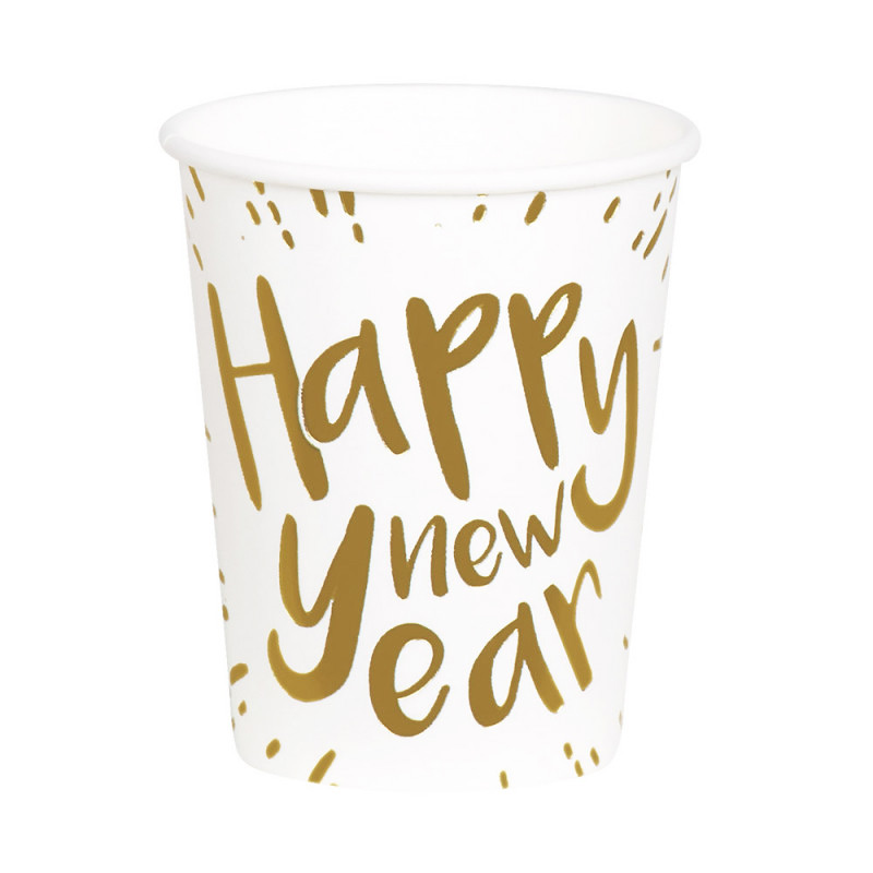 set verres happy new year biodegradable