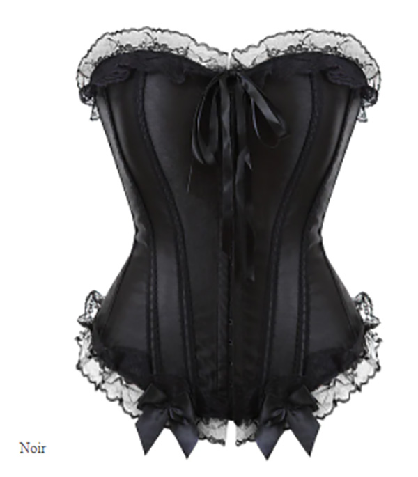corset noir satin et dentelle 2
