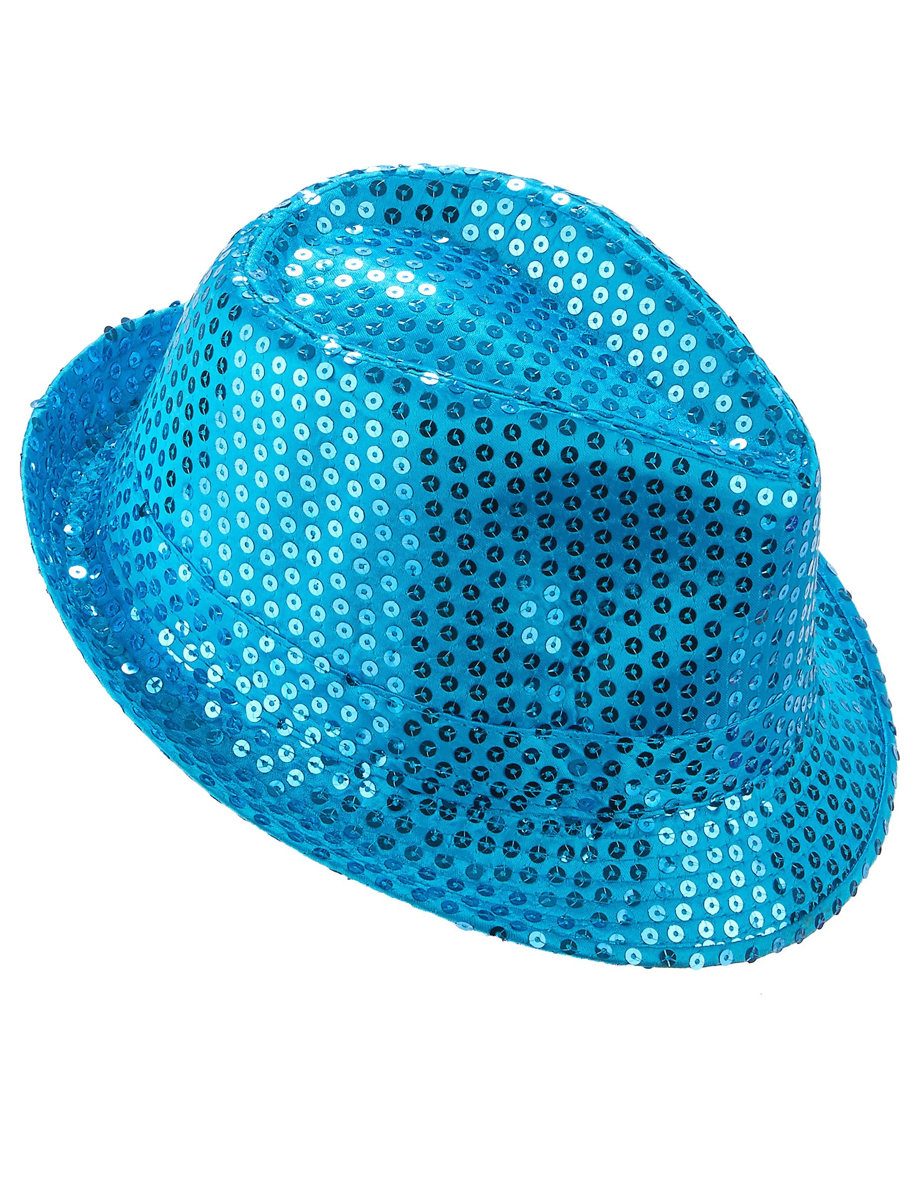 chapeau-borsalino-disco-a-paillettes-couleur-bleue turquoise