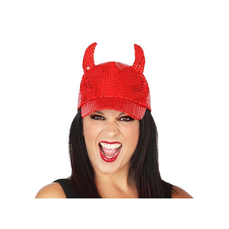 casquette paillettes diable