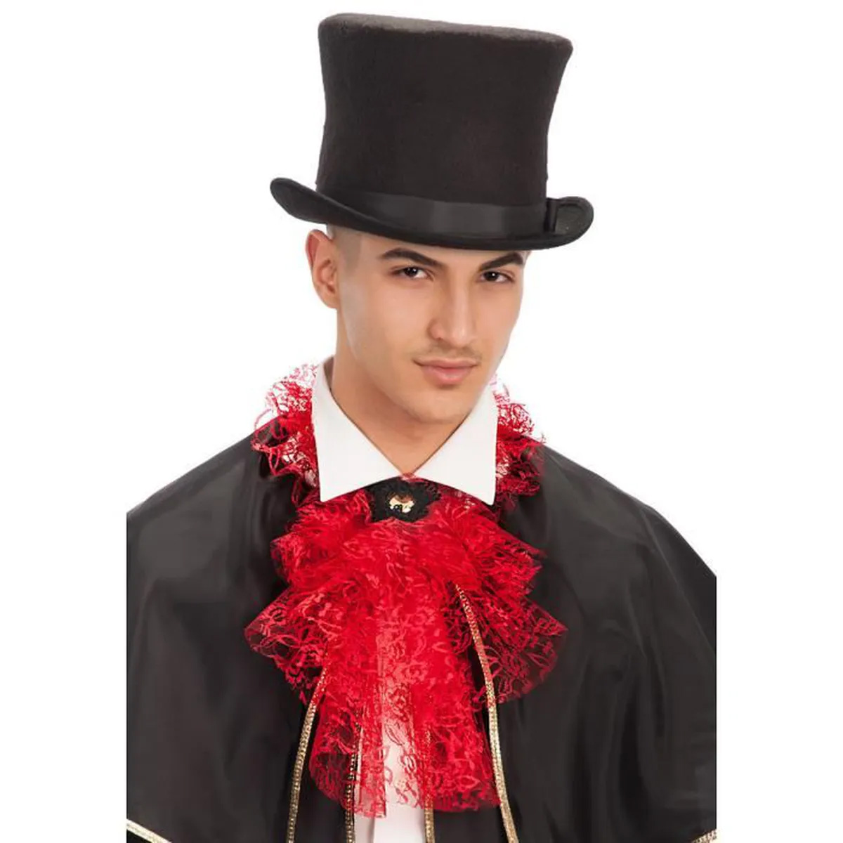 jabot dentelle rouge