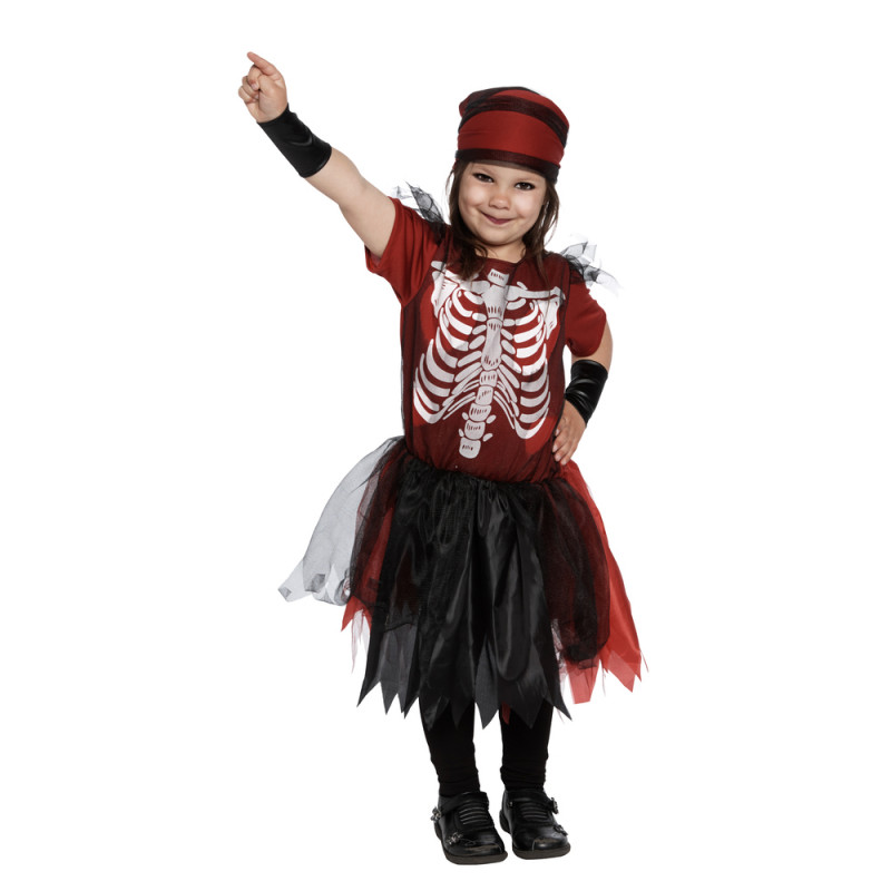 deguisement-fille-pirate-halloween rouge et noire