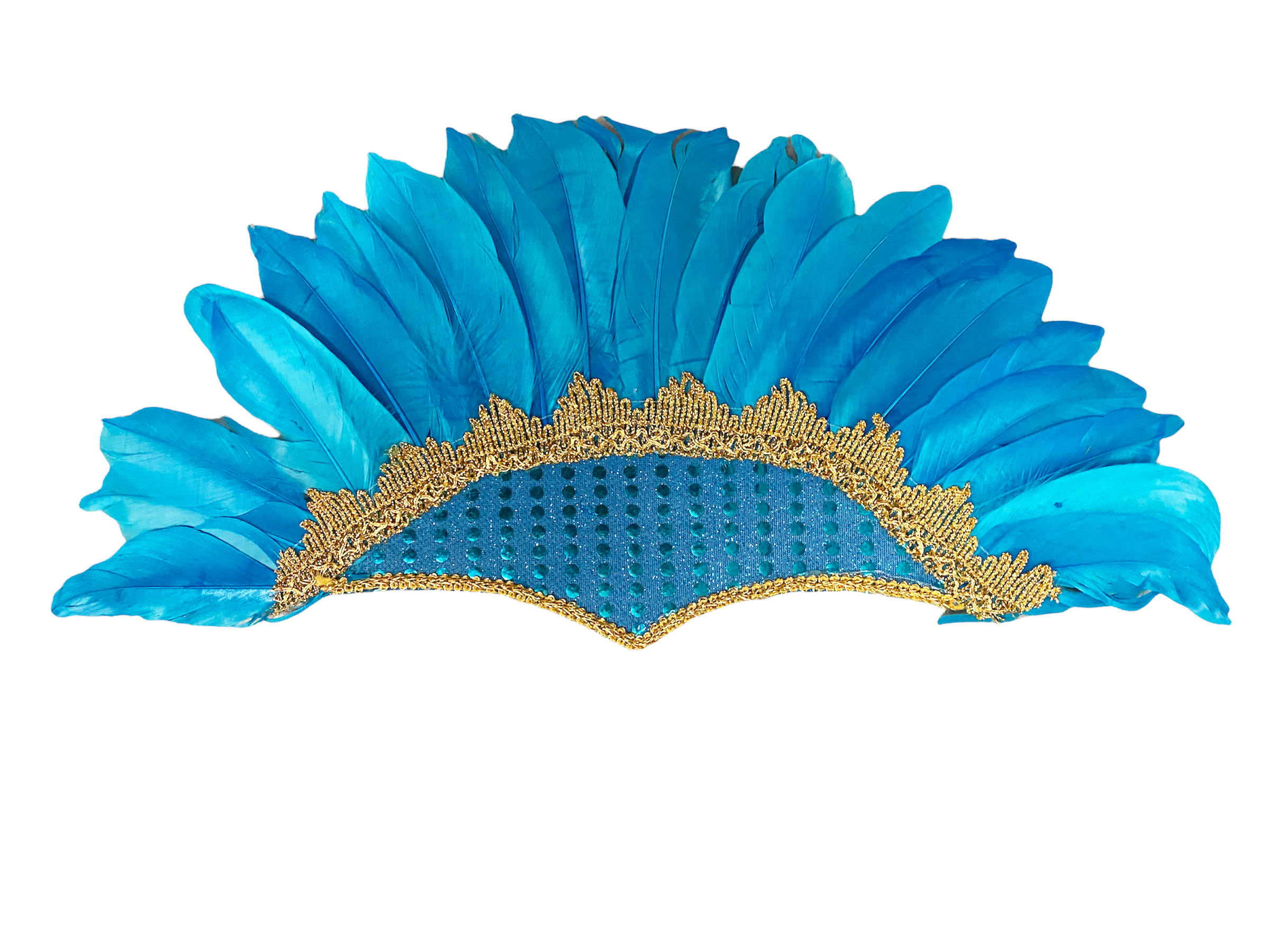 coiffre bresilienne plumes turquoises
