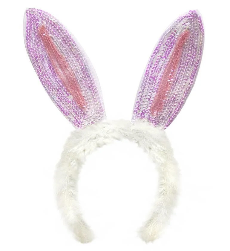 serre tete lapin paillettes irisees 1
