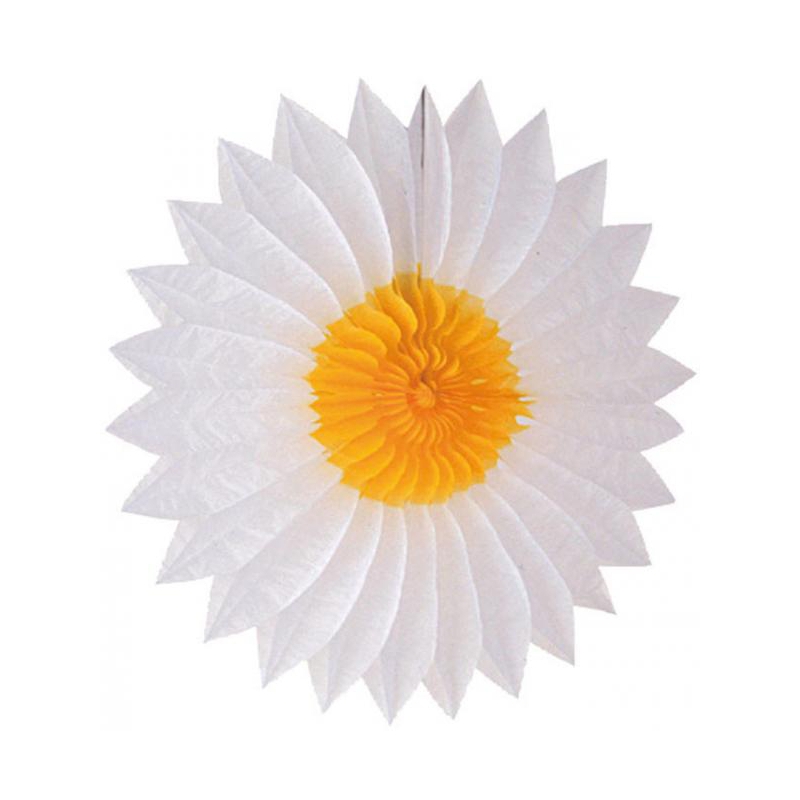 eventail-papier-50-cm-marguerite -blanc-jaune