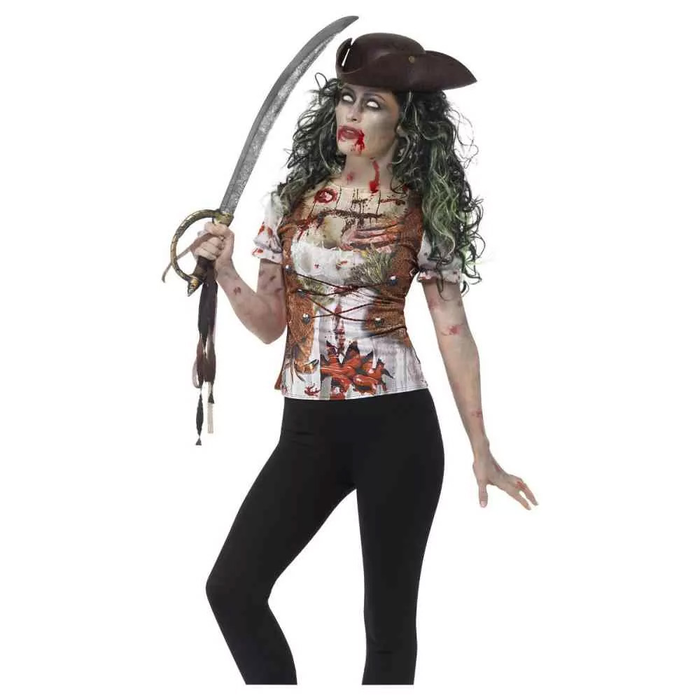 tee shirt pirate zombie femme