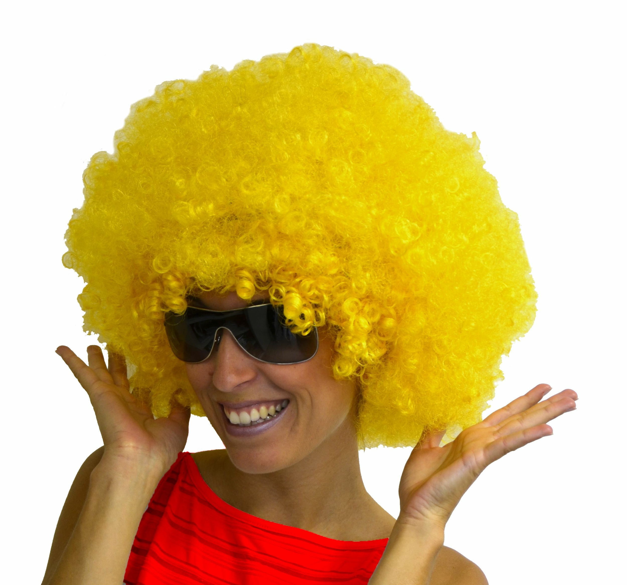 perruque pop xl jaune