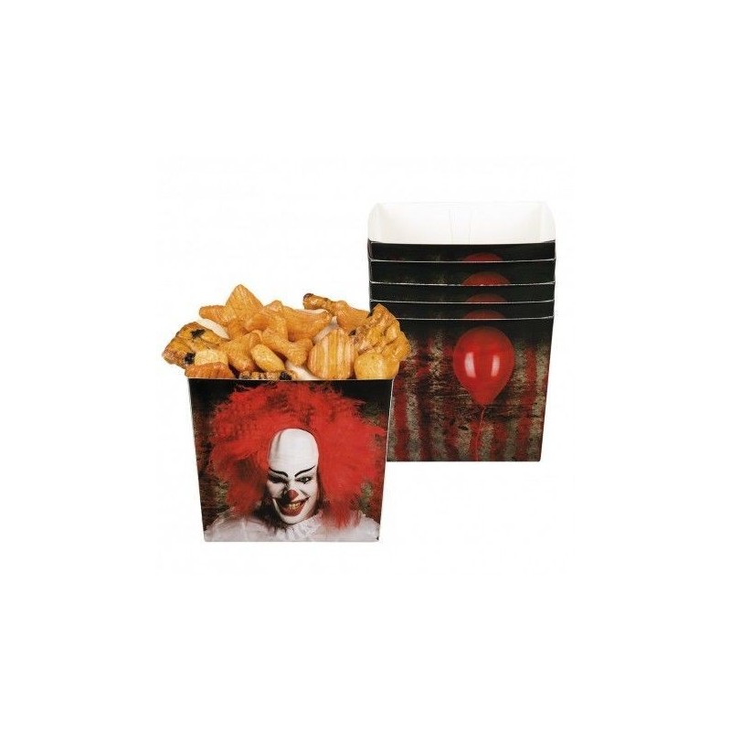 6 boites pop corn bonbon clown effrayant
