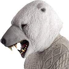 masque ours blanc en latex