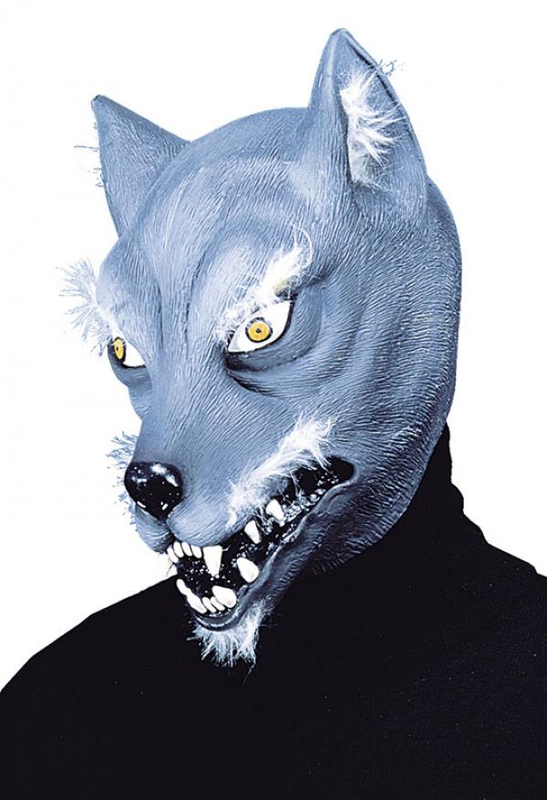 masque latex loup gris