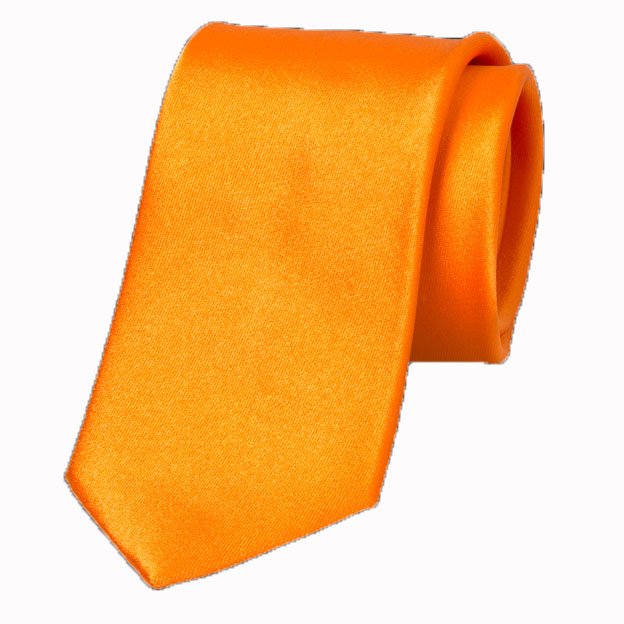 cravate satin mandarine