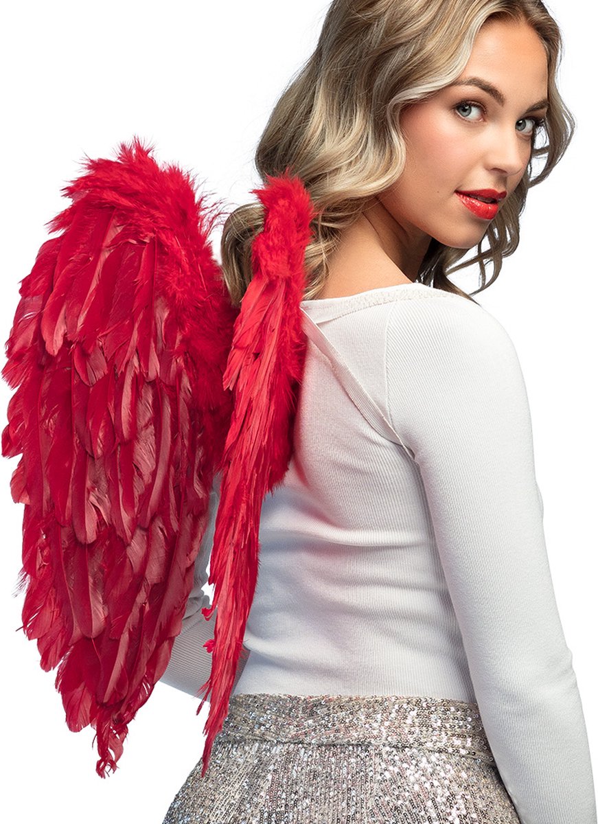 ailes plumes rouges 50 cm