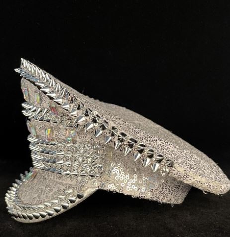 casquette paillettes blanches rave party 2