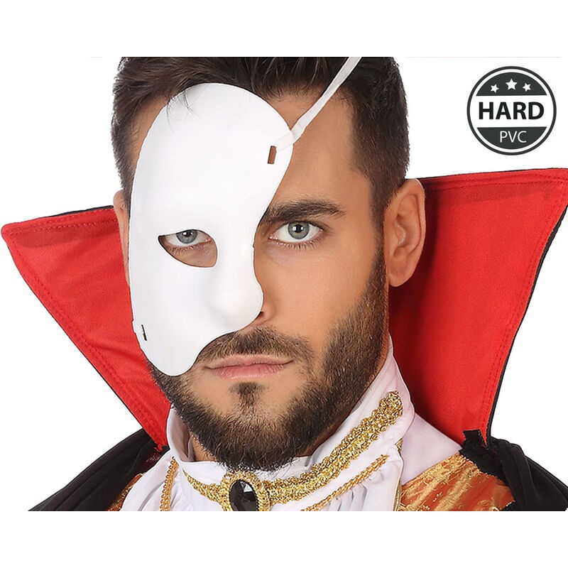 demi masque fantome de lopera blanc