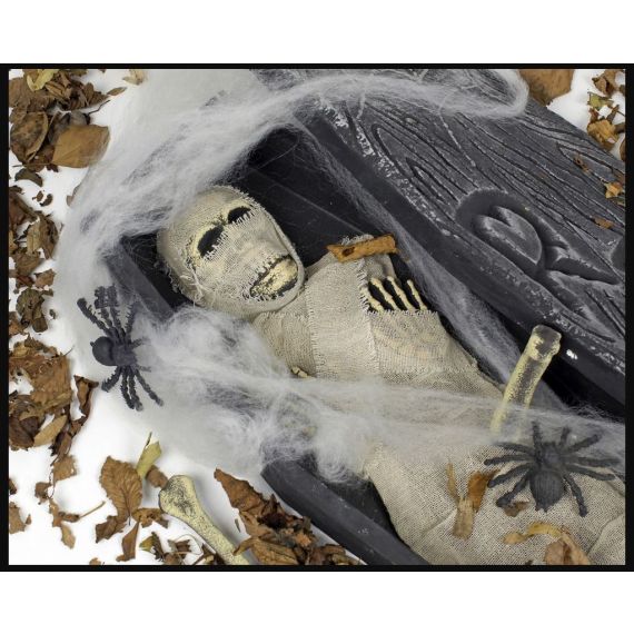 decoration halloween cercueil momie