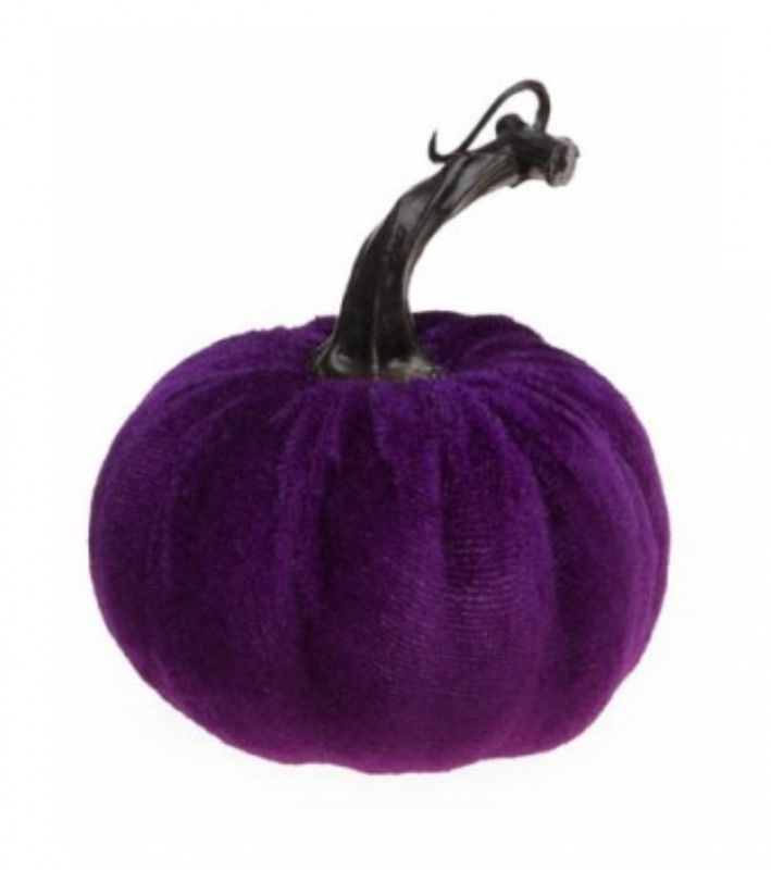 decoration citrouille veloursvioline  11 cm