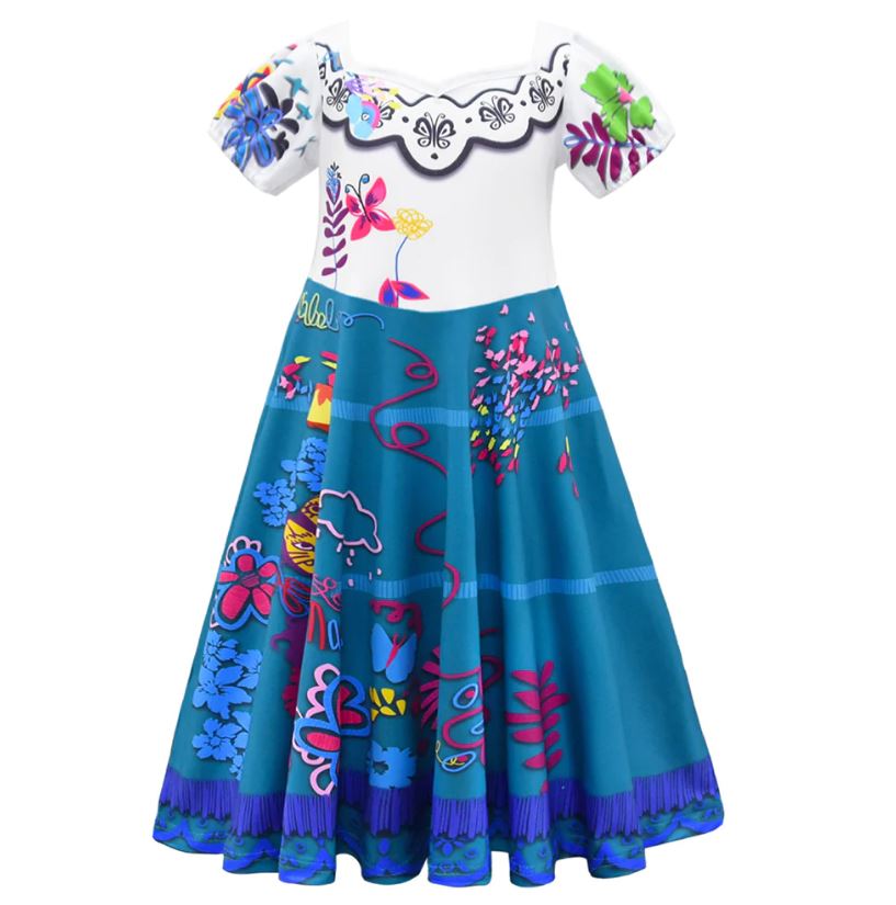 Filles Encanto Costume Enfants Robe Perruques Accessoires Fête de