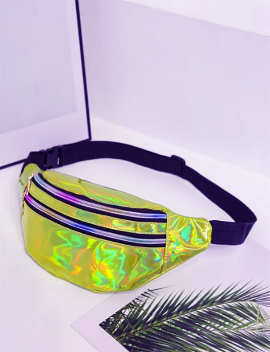 SACOCHE BANANE ANNEE 80 HOLOGRAPHIQUE OR