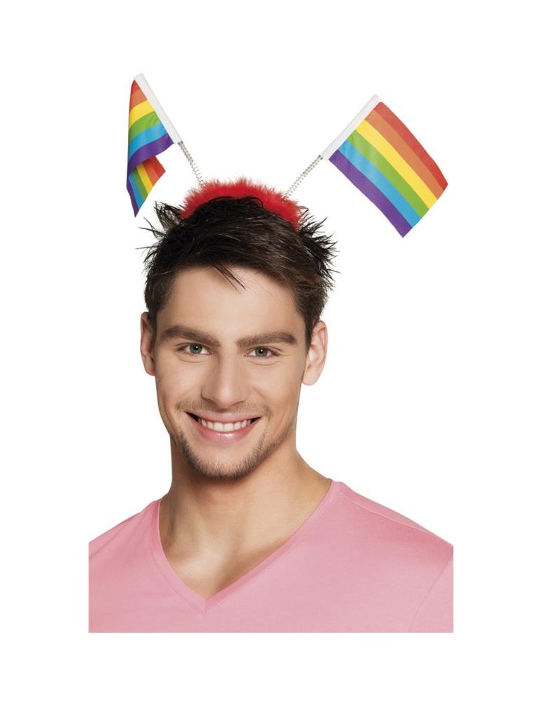 SERRE TETE DRAPEAUX ARC EN CIEL 1